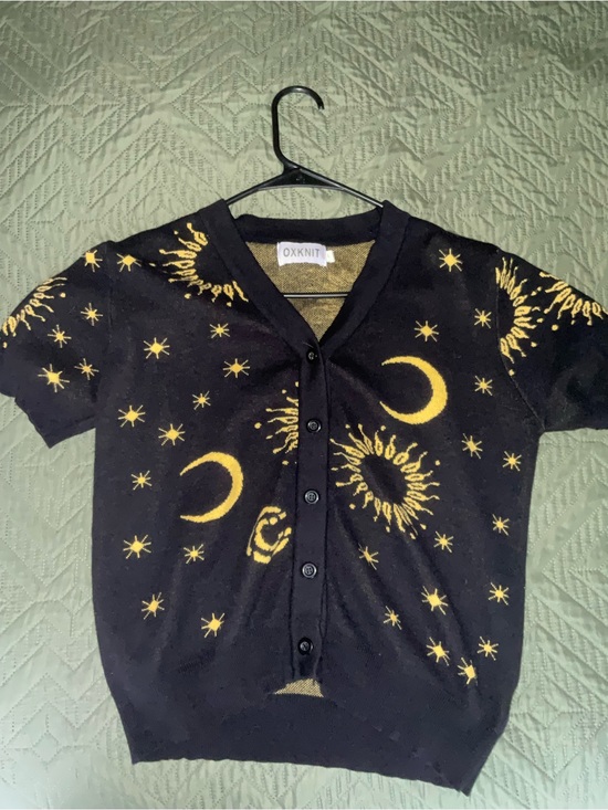 OXKnit Tops - Whimsigoth Celestial Button Up Sweater